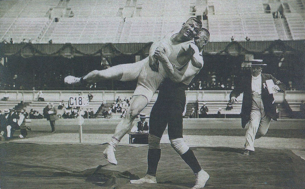 Мартин Клейн на соревнованиях по греко-римской борьбе 1912 года