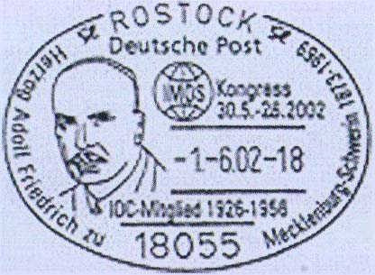 Почтовый штемпель с портретом Герцога Шверинского, Германия, 2002 г.