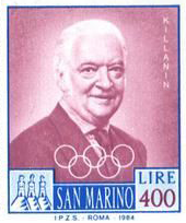 Почтовая марка Сан-Марино с портретом Лорда Киллани
