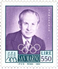 Почтовая марка Сан-Марино с портретом Х.А. Самаранча
