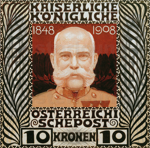 Юбилейная марка Австрии, посвященная императору Францу Иосифу, К. Мозер