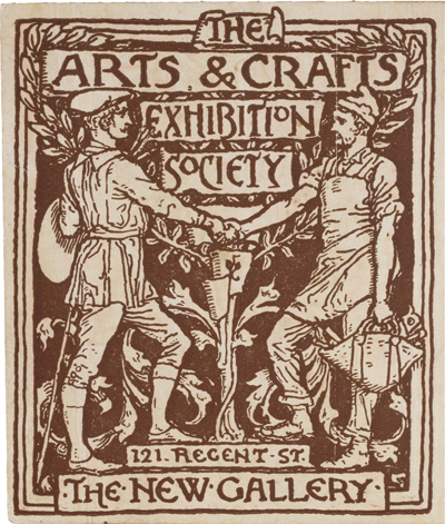 Фрагмент билета на Выставку искусств и ремесел, Уолтер Крейн